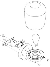 Eglo 98701 - Applique da esterno DONATORI 1xE27/60W/230V IP44