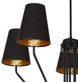 Lampadario a sospensione con supporto rigido VICTORIA 5xE27/60W/230V nero