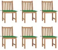 Sedie da Giardino 6 pz con Cuscini in Legno Massello di Teak 3073120