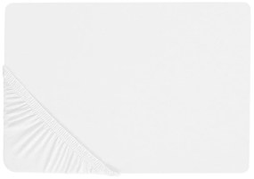 Lenzuolo con angoli cotone bianco 160 x 200 cm JANBU Beliani