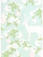 Majvillan Carta da parati Apple Garden - Soft Turquoise/ Green/ Pink/ Cream White