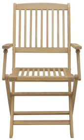 Set da pranzo per giardino 5 pz in legno massello di acacia