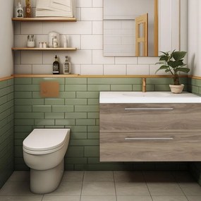 Mobile sottolavabo e lavabo Remix per vasca centrale rovere charleston L 75 x H 58 x P 33 cm 2 cassetti