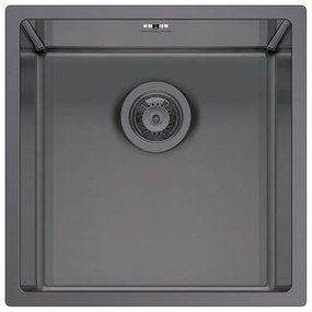 Lavello sottotop 1 vasca PYRAMIS Astris inox L 40 x L 40 cm grigio