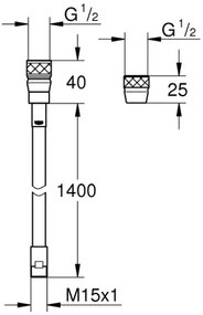 GROHE 46174000 - Flessibile doccia METALFLEX 1500 mm cromato lucido