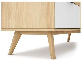 Cassettiera bassa in legno di pino in colore naturale 140x81 cm Elfa - Marckeric