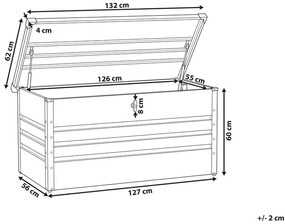 Cesta portaoggetti metallo grigio 132 x 62 cm CEBROSA Beliani