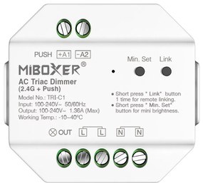 Dimmer da Pulsante Push e Telecomando TRIAC 230Vac 300W RF