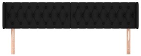Testiera ad orecchio nera 183x16x78/88 cm in tessuto