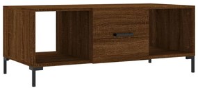 Tavolino salotto rovere marrone 102x50x40 cm legno multistrato