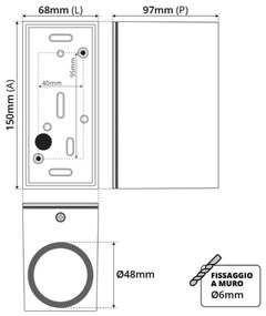 Applique Quadrata Bidirezionale IP65 - GU10 Mattone Corten