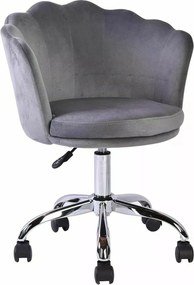 Sedia da ufficio Rose Velvet grigia – 56x41x74 cm