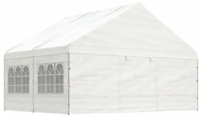 Gazebo con Tetto Bianco 4,46x5,88x3,75 m in Polietilene