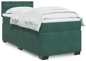 Giroletto A Molle Con Materasso Verde Scuro 100x200 Cm Velluto /