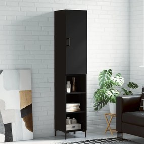 Credenza Nera 34,5x34x180 Cm İn Legno Multistrato /