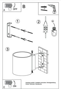 Lampada da parete grigia Roda - Sollux