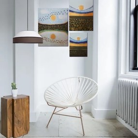 Lampadario a sospensione con filo MANISO 1xE27/60W/230V diametro 45 cm bianco/marrone