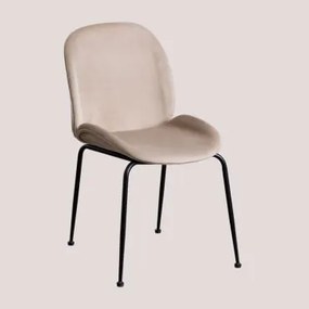 Confezione da 2 sedie in velluto Pary Gris Too & Nero - Sklum