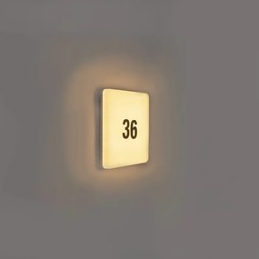Lampada da parete moderna quadrata con LED incluso e foglio di adesivi numerici - Plater