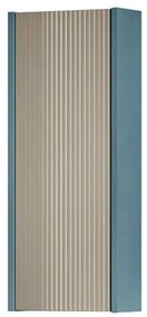 Pensile bagno Niwa laccato opaco blu pacifico con vetro sabbia, 1 anta apertura da sinistra P 17 x L 30 x H 78.5 cm
