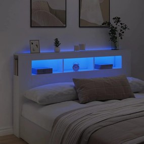 Testiera Led Bianca 180x18,5x103,5 Cm Legno Multistrato /