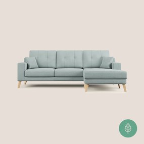 Danish divano angolare reversibile in tessuto ecosostenibile azzurro X
