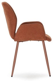 Set di sedie da pranzo color terracotta in imbottito 2 pz Ansu – Marckeric