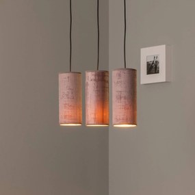 Euluna Lampada a sospensione Joni, tessuto, a 3 luci, oro rosa