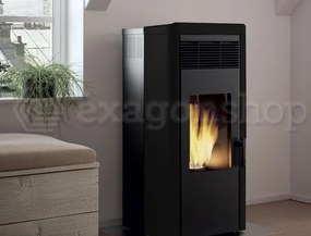 royal lea air 120 us stufa a pellet ad aria uscita fumi superiore 12kw serbatoio 17kg 53x54x116 cm in acciaio nero