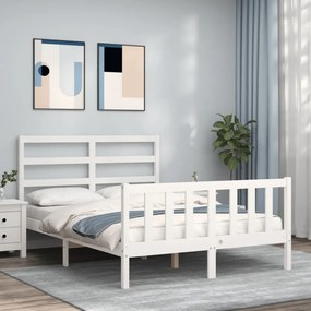 Letto Senza Materasso Bianco 140x190 Cm Legno Massello Di Pino /