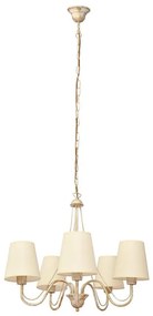 Lampadario a sospensione con catena MALBO 5xE27/15W/230V beige