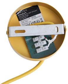 Lampada a sospensione retrò giallo senape con vetro opaco - Fedde