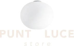 Cotton plafoniera in vetro bianco 1 luce attacco e27 d.40cm