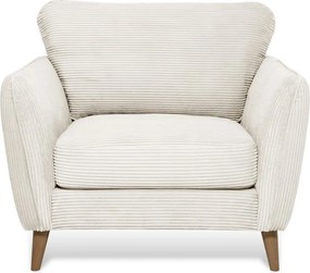 Poltrona in velluto a coste bianco Paris - Scandic