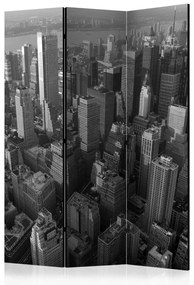 Paravento design New York: grattacieli (vista dall'alto) (3-parti) - architettura