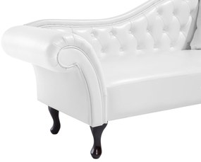 Chaise longue vintage destra in pelle sintetica bianca LATTES Beliani