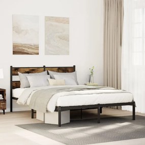 Giroletto Senza Materaso İn Metallo Rovere Fumo 135x190 Cm /