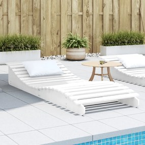 Lettino Prendisole Bianco 205x80x31,5 Cm İn Legno Massello Pino /