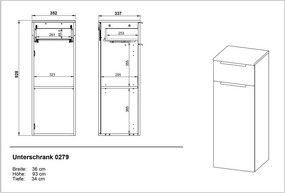 Mobile bagno alto sospeso antracite 36x93 cm Crandon - Germania