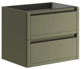 Mobile da bagno sotto lavabo TRATTO verde salvia opaco L 59.5 x H 50 x P 45.5 cm 2 cassetti, lavabo non incluso