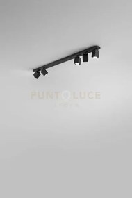Plafoniera in alluminio colore nero oddy attacco 5 luci gu10  orien...