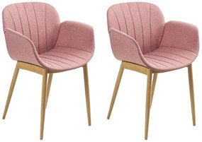 Set di 2 sedie da pranzo tessuto rosa ALICE Beliani