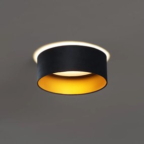 Plafoniera moderna in velluto nero 40cm con LED dimmerabile a 3 livelli - Sue