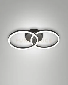 Giotto applique nera d.30+d.30cm 2 luci a led 3000k - 36w - 3780 lm...