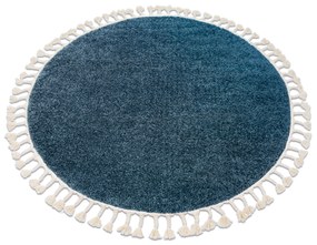 Tappeto BERBER 9000 cerchio blu Frange berbero marocchino shaggy