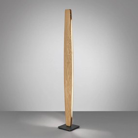Quitani Piantana LED Persida, altezza 150 cm, rovere, 2.700 K