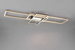 Plafoniera irvine led 3 rettangoli ottone e nero 620010408