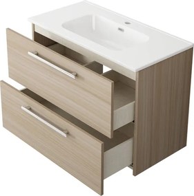 Base sospesa Remix 2 cassetti, L80 X P39 X H57.7 cm, rovere chiaro