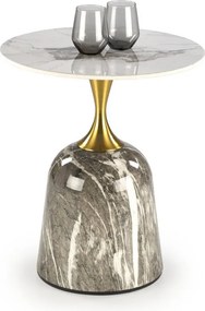 Tavolino da caffè Rosa effetto marmo bianco/grigio/oro - ø50/h59 cm