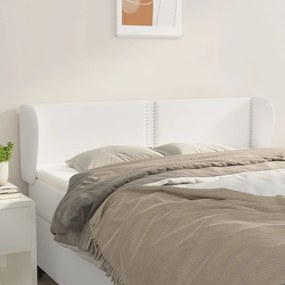 Testiera Ad Orecchio Bianca 147x23x78/88 Cm İn Similpelle /